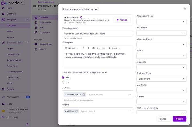 Use case information page