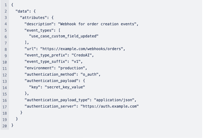 Webhook API call body - use case custom field updated